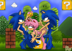 ?_block amy_rose anal anal_sex anthro blush breast_sucking clone crossover eulipotyphlan female foursome gangbang group group_sex hedgehog mammal mario_(series) new_super_mario_bros._u_deluxe nintendo oral oral_penetration penetration raianonzika sex sonic_(series) sonic_the_hedgehog triple_penetration vaginal_penetration video_games