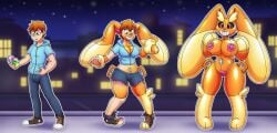 ai_generated animate_inanimate anthro base_one_layout basic_sequence bean_smile big_breasts body_size_growth breast_expansion breast_growth breasts city clothing duo expansion female footwear gender_transformation generation_4_pokemon goo_transformation growth hair hi_res human human_to_anthro inanimate_transformation lagomorph leporid linear_sequence living_inflatable lopunny male mammal mtf_transformation night nintendo nipples nozzle one_row_layout pokemon pokemon_(species) rabbit rubber sequence shoes size_transformation smile species_transformation sunshineslop surprise three_frame_image three_frame_sequence torn_clothing transformation transformation_sequence