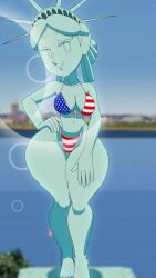american_flag_bikini bikini breasts edit edited female statue statue_of_liberty tansau tansau's_lady_liberty thick_thighs thighs