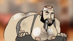 2boys 2d 2d_animation animated anon anonymous_male bara breasts fat fat_male frame_by_frame gay hairy hairy_ass hairy_chest hairy_male horkrugley loop looping_animation male male/male male_tits manboobs overweight overweight_male short_loop short_playtime titjob