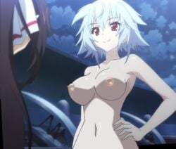 accurate_art_style blue_hair breasts infinite_stratos red_eyes sarashiki_tatenashi screenshot_edit