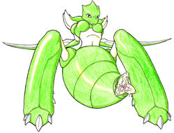 anthro color female female_only front_view nude pokemon scyther solo tagme