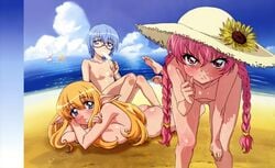 beach blush flat_chest glasses large_breasts louise_francoise_le_blanc_de_la_valliere tabitha tagme tiffania_westwood zero_no_tsukaima