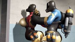 3d breasts cum cum_out_mouth cum_through cup4eney fempyro futanari huge_breasts human intersex penis pyro rule_63 stomach_bulge team_fortress_2