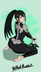 ass big_ass big_breasts big_butt black_hair breasts feet feet_up kaiju kaiju_no.8 mina_ashiro plushie tedain