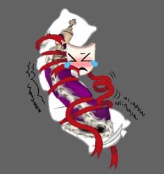 body_pillow gangle_(the_amazing_digital_circus) humping humping_pillow kinger_(the_amazing_digital_circus) mask ribbons tears the_amazing_digital_circus