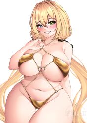 1girls bikini blonde_hair blue_eyes breasts eppolsart female green_eyes heterochromia hi_res huge_breasts light-skinned_female light_skin long_hair naughty_face original original_character png thick_thighs thighs wide_hips