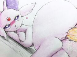 anus big_ass blushing blushing_at_viewer bodily_fluids clitoris colored doggy_style eiroru enjoying espeon female_focus female_pokemon feral feral_penetrated feral_pokemon fluffy fluffy_ears furry furry_female generation_2_pokemon highres humanoid_genitalia looking_at_viewer penetration pink_fur pink_heart pokémon_(species) pokemon pokemon_(species) pokephilia purple_eyes pussy pussy_juice red_gem sex sex_from_behind simple_background vaginal vaginal_penetration wet wet_pussy