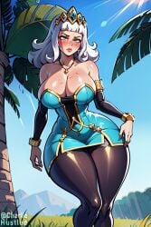 ai_generated charlie_hustle huge_breasts league_of_legends qiyana_yunalai slim_waist tagme thick_thighs wide_hips