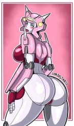 alien alien_female alien_genitalia alien_girl alien_humanoid armor armored_female autobot big_breasts blue_eyes blush blushing breasts cybertronian elita_one female female_autobots female_focus female_only fembot from_behind hourglass_figure large_breasts looking_at_viewer looking_back lordstars robot robot_female robot_genitalia robot_girl robot_humanoid shiny_ass shiny_body shiny_breasts shiny_butt solo solo_female solo_focus thick_ass thick_thighs thunder_thighs thunderthighs transformers