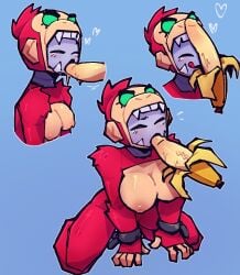 animal_costume animal_suit banana brawl_stars girlrn oral orgasm red_suit rule_63 supercell supercell_(company) surge_(brawl_stars) thony_690