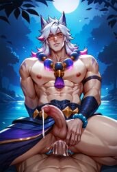 abs ai_generated anal anal_sex anal_sex animal_ears balls chest cum cum_in_ass cum_inside dick erection gay league_of_legends looking_at_viewer male male/male male_focus male_only male_penetrated male_penetrating moonlight muscular muscular_male muscular_thighs pecs pectorals penetration penis penis_in_ass pov sett spirit_blossom_series spirit_blossom_sett yaoi