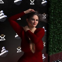 3d big_breasts cleavage curvy mole_on_breast selena_gomez