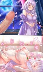 anime ayannon_yumme belly_button big_penis blushing_profusely breasts breedable clothed cum_in_pussy cum_on_breasts cum_on_face ejaculation elf elf_ears elf_female emilia_(re:zero) erect_nipples erect_penis erection female first_time flashing_penis fully_nude hair_over_eyes hand_on_butt happy_female hard_sex horny imminent_penetration imminent_sex intense_orgasm intense_sex intercourse interspecies long_hair looking_at_penis missionary_position moaning moaning_in_pleasure morning_sex naked_female natsuki_subaru night night_gown night_sky pleasure_face pleasured purple_dress purple_eyes re:zero_kara_hajimeru_isekai_seikatsu saliva saliva_trail seducing sex shy silver_hair staring_at_penis submissive submissive_female tied_hair tongue tongue_out worried_expression