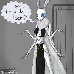 1girls 4_arms anthro arthropod bug dress female female_only insects meme_attire moth nyx_(the_nameless_guy) the_nameless_guy