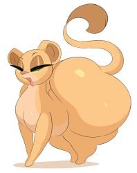 2024 absurd_res arizonathevixen ass big_butt black_eyebrows blue_eyes brown_eyelids brown_inner_ear cel_shading colored digital_media_(artwork) disney eyebrows eyelashes felid female feral front_view hi_res huge_butt hyper hyper_butt lion looking_at_viewer mammal nala_(the_lion_king) open_mouth pantherine pink_mouth pink_nose pink_tongue shaded simple_background smile smiling_at_viewer solo tail tan_body tan_ears tan_tail teeth_showing the_lion_king thick_thighs tongue white_background yellow_sclera
