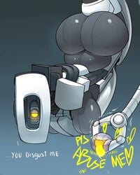 artificial_intelligence ass big_ass big_breasts crush femdom glados krekk0v krekkball portal_(series) robot text