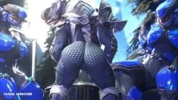 3d 3d_animation 3girls alien alien_girl animated arbiter armor ass ass_shake big_ass bodysuit bouncing_ass bubble_butt clothing dat_ass fat_ass female female_only female_sangheili halo_(series) huge_ass jiggle jiggling_ass kasdaq large_ass looking_at_viewer looking_back no_sound rule_63 sangheili thick_ass thick_thighs twerking undersuit video watching wide_hips