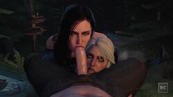 1boy 2girls 3d animated ball_sucking black_hair blowjob cd_projekt_red ciri collaborative_fellatio fellatio female geralt_of_rivia looking_at_viewer male no_sound oral pants_open penis penis_out pov rescraft source_filmmaker straight tagme teamwork the_witcher the_witcher_(series) the_witcher_2 the_witcher_3:_wild_hunt threesome video yennefer