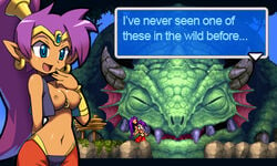 cave dangergirlfan edit english_text female lizard photoshop pixel_art shantae shantae_(character) smooth_skin solo