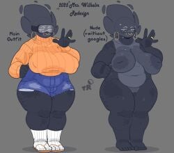 areolae bbw bbw_mom belly big_breasts breasts character_sheet chubby chubby_female earrings female goggles mature_female milf mother mrs.wilhelm_(tarartist) nose_ring plump plump_pussy pussy reference reference_sheet ring ripples short_shorts tarartist thick_thighs turtleneck venus_body voluptuous voluptuous_female voluptuous_milf wedding_ring wide_hips widescreen