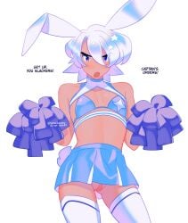 1boy bunny_boy bunny_ears cheerleader cheerleader_uniform constellor cuntboy imminent_sex intersex karo_(constellor) no_panties partially_clothed skirt