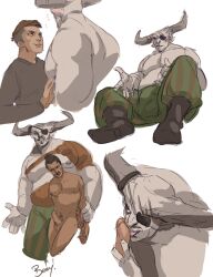 3boys anthro anthro_on_human artist_signature balls ballsack bara beard benny! biceps big_bulge black_hair blowjob blush boots brown_hair bulge bulge_through_clothing canon_couple clothed clothing completely_nude couple cuntboy dark-skinned_male dark_hair dark_skin dorian_pavus dragon_age dragon_age_inquisition erect_penis erection eyepatch eyewear facial_hair fellatio gay gay_male gay_sex grey_body grey_skin half-dressed half_naked hand_on_chest horn horns intersex iron_bull krem leather_straps licking licking_penis light-skinned_male light_skin looking_at_another looking_at_partner mage male male/male male_only male_pubic_hair moustache muscles muscular muscular_male naked naked_male nipples nude nude_male oral oral_sex pansexual_male pants pecs penis pointy_ears pubic_hair qunari scar scars seductive_look seductive_smile size_difference smile smiling spread_legs straight_man video_games yaoi