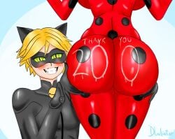 1boy 1girls adrien_agreste artist_name ass ass_focus ass_grab bell bell_collar big_ass blonde_hair blush bodysuit cat_ears cat_noir catboy clothed dladiator domino_mask eye_mask female green_eyes green_sclera huge_ass ladybug_(character) large_ass male male_focus marinette_dupain-cheng masked masked_male milestone_celebration miraculous:_tales_of_ladybug_and_cat_noir miraculous_ladybug partial_female rear_view smile smiling superhero superheroine