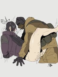 1cuntboy 2boys ambiguous_penetration beanie black_hair blush bottomless bound_wrists breath_cloud clothed clothed_sex clx147258 cuntboy cuntboy_penetrated fenrir_(rainbow_six) gay glaz_(rainbow_six) gloves headphones headset heart intersex intersex/male looking_pleasured male_on_cuntboy masked masked_male missionary_position pants_down penis_out pussy_juice rainbow_six_siege thick_thighs uniform