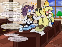 2girls animal_crossing anthro bottomless bottomless_female diaper diaper_change exposed_pussy female furry isabelle_(animal_crossing) labelle_able messy_diaper nervous open_diaper pussy ritzcat scat wet_diaper