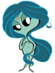 1girls alien aphrodite_(cosplay) barefoot beeza black_sclera blue_hair disney feet fine_art_parody long_hair naked nude nudist nudity public_domain purple_skin sex the_birth_of_venus tummy venus_(cosplay) wander_over_yonder white_pupils