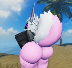 1male 3d artist_name ass beach big_ass big_butt butt femboy furry furry_only lamentlife male male_only massive_ass massive_butt merc_fleet palm_tree protogen roblox robloxian shelldon_carius tagme tail thick_ass thick_thighs watermark