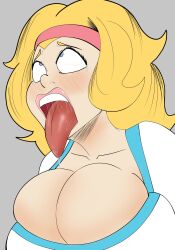 1girls aged_up ahe_gao american_dragon:_jake_long big_breasts blonde_hair blue_eyes breasts disney disney_channel drav_jack female_only huge_boobs huge_breasts long_hair long_hair_female looking_up open_mouth rose_(huntsgirl) saliva solo solo_female solo_focus tagme tears