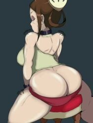 andwobble animated ass_cleavage bad_edit big_ass butt_crack carol_(skullgirls) edit fat_ass leo_el_random looking_back no_sound painwheel skullgirls small_breasts tagme video