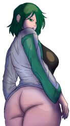 ass ass_focus big_ass big_breasts big_butt big_thighs clothed dr_j_(savior_of_the_abyss) green_eyes green_hair lab_coat labcoat mah_lawn milf mommy savior_of_the_abyss smooth_skin tagme thick_thighs