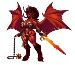 1girls abs belt big_breasts big_hair blazbaros bra breasts_bigger_than_head buff chaos_(warhammer) chaos_daemon collar daemon daemon_girl daemon_prince demon demon_eyes demon_girl female female_only flail fur furry_legs gold_(metal) gold_eyes hooves horns khorne khorne_daemon khorne_mark muscular panties red_hair red_skin revealing revealing_armor revealing_clothes skimpy skimpy_armor skimpy_clothes snout solo solo_female spiked_bra spiked_collar strong sword thick_thighs thigh_armor warhammer_(franchise) warhammer_age_of_sigmar warhammer_fantasy wide_hips wings