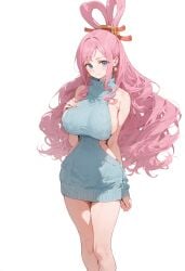 1girls ai_generated bare_arms bare_shoulders bare_thighs big_breasts blue_eyes clothed clothing color dress female female_focus female_only hi_res ishin large_breasts light-skinned_female light_skin long_hair looking_at_viewer one_piece pink_hair shirahoshi shounen_jump solo solo_female tagme thick_thighs