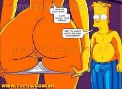 1boy 1girls ass_focus bart_simpson big_ass brother brother_and_sister comic_panel croc_(artist) erection erection_under_clothes female imminent_incest imminent_sex incest kogeikun lisa_simpson male pulling_down_pants pussy seducing sister the_simpsons watermark wet_pussy yellow_skin