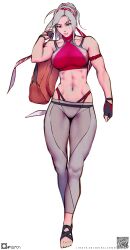 1girls abs athletic_female big_breasts blonde_hair cleavage female female_only fit_female fully_clothed lidia_sobieska muscular_female namco orichalcum_(artist) orihalchon solo tekken tekken_8 thick_thighs white_background