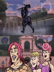 animan_studios bruh dat_ass diavolo giorno_giovanna humor i_put_the_new_forgis_on_the_jeep jojo's_bizarre_adventure meme requiem_arrow silver_chariot_requiem stand_(jjba) trish_una vamonos_de_fiesta_a_factory vento_aureo