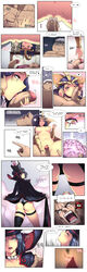 1girls abbb ass blue_hair butt dark_blue_hair eyeliner eyeshadow female goth heart-shaped_pupils korean_text league_of_legends leblanc licking licking_penis magician magician_hat makeup medium_hair naughty_face oral pale_skin prestigious_leblanc purple_lipstick red_eyes slim sorceress tagme the_grind_series translation_request