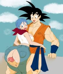 1boy 1girls absurdres ass assjob bbw big_ass big_breasts big_butt black_hair bloxwhater blue_eyes blue_hair breasts bulma_briefs butt buttjob dat_ass dragon_ball dragon_ball_super fat_ass female gigantic_ass gigantic_breasts gigantic_butt highres hot_dogging huge_ass huge_breasts huge_butt large_ass large_breasts large_butt male milf outercourse precum ripped_clothes son_goku sssonic2 sumata torn_clothes wide_hips