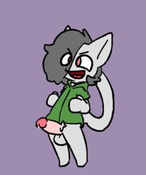 animated anthro balls bottomless clothed clothing domestic_cat felid feline felis hoodie male male_only mammal penis penis_tuck precum rabblet solo