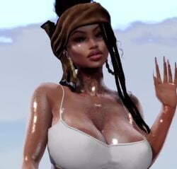 3d animated big_breasts breasts curvaceous curvy dark-skinned_female dark_skin gigantic_breasts huge_breasts large_breasts mp4 second_life tagme video