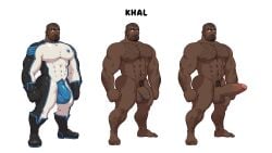 1boy 1male bald bald_male bald_man beard bearded character_sheet clothed clothed_male dark_skin dark_skin_male dark_skinned dark_skinned_male dark_skinned_penis erect erect_penis erection flaccid flaccid_cock flaccid_penis fully_clothed fully_clothed_human fully_clothed_male fully_naked fully_nude fully_retracted_foreskin gay gay_male grizzlygamerdev khal_(surviving_purge) male male_focus male_only monochrome monochrome_background muscular muscular_arms muscular_legs muscular_male naked naked_male nude nude_male pubic_hair solo solo_focus solo_male standing surviving_purge_(grizzlygamerdev) vliir