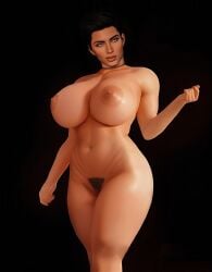 areolae belly_button big_ass big_breasts big_tits choker curvy dani_rojas dani_rojas_(female) dark-skinned_female female hourglass_figure huge_breasts huge_tits large_areolae latina pubes pubic_hair short_hair solo_female thick_thighs voluptuous