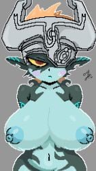 big_breasts big_breasts breasts female girl midna nude nude_female pixel_art princess solo solo_female