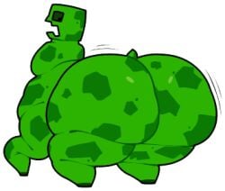 big_ass bubble_butt chip_at_night chubby creeper_(minecraft) fat huge_ass looking_back microsoft minecraft mojang open_mouth quadruped tagme thick_thighs wide_hips