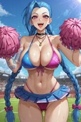 ai_generated cheerleader female jinx_(league_of_legends) league_of_legends tensor_art