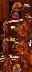 3d_(artwork) absurd_res activision anthro ass balls bandicoot big_penis bodily_fluids breasts caught clenched_teeth coco_bandicoot comic crash_(series) crash_bandicoot cum cum_in_pussy cum_inside cumflation cumshot dialogue digital_media_(artwork) duo ejaculation female from_behind_position fuckgirl genital_fluids genitals hi_res humanoid_genitalia humanoid_penis incest_(lore) inflation interrupted lifting_partner male male/female mammal marsupial moorsheadfalling penis sex surprise surprised_expression tawna_bandicoot teeth text